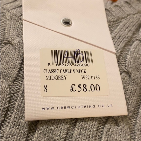 Crew Clothing Co Gray Cable Knit Sweater NWT - Picture 5 of 6